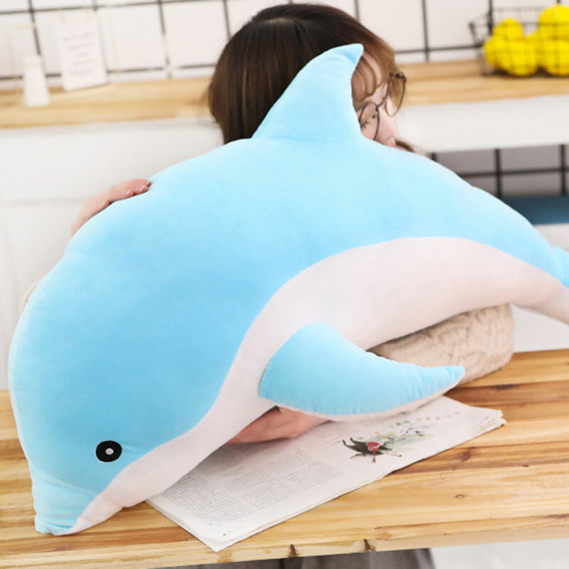 30/50cm Cute Dolphin Plush Toy Soft Stuffed Marine Animals Pillow Doll Kids Gift