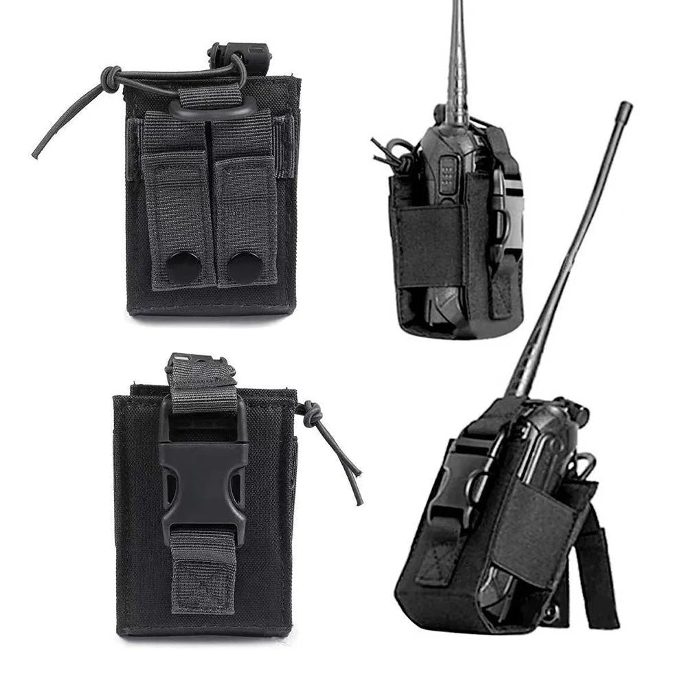 Outdoor Tactical Radio Holder Outdoor Walkie Talkie Pouch Case Belt Holster Bag/