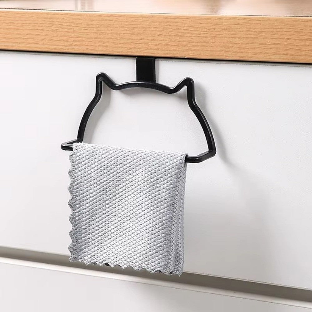 Punch-free Towel Rack Cat-Shaped Door Back Hook  Home Organizer