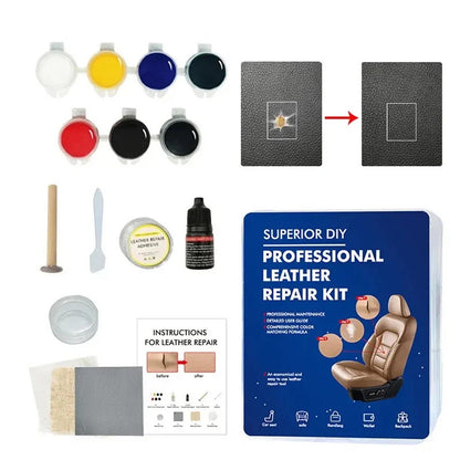 Advanced Leather Repair Gel Kit Filler Restore Car Seat Sofa Scratch Rips Holes – Compatible with Seat