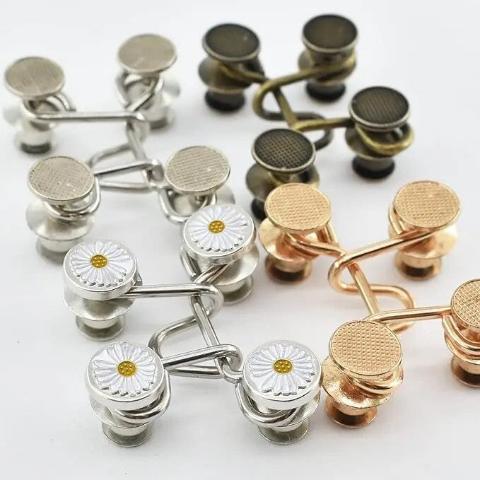 Pant Waist Buttons Adjustable Button Pins Pant Waist Tightener Button Hook Clip