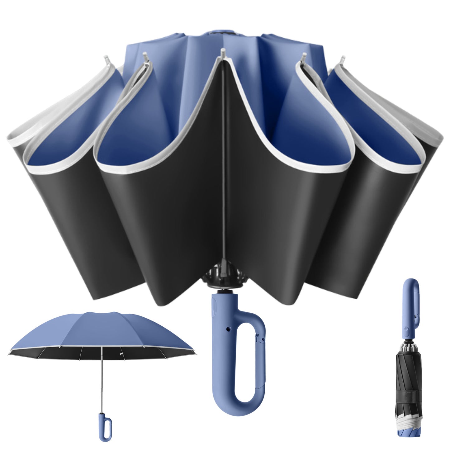 Automatic Extra Large Compact Umbrella with 10-Rib for Sun/Rain, Travel