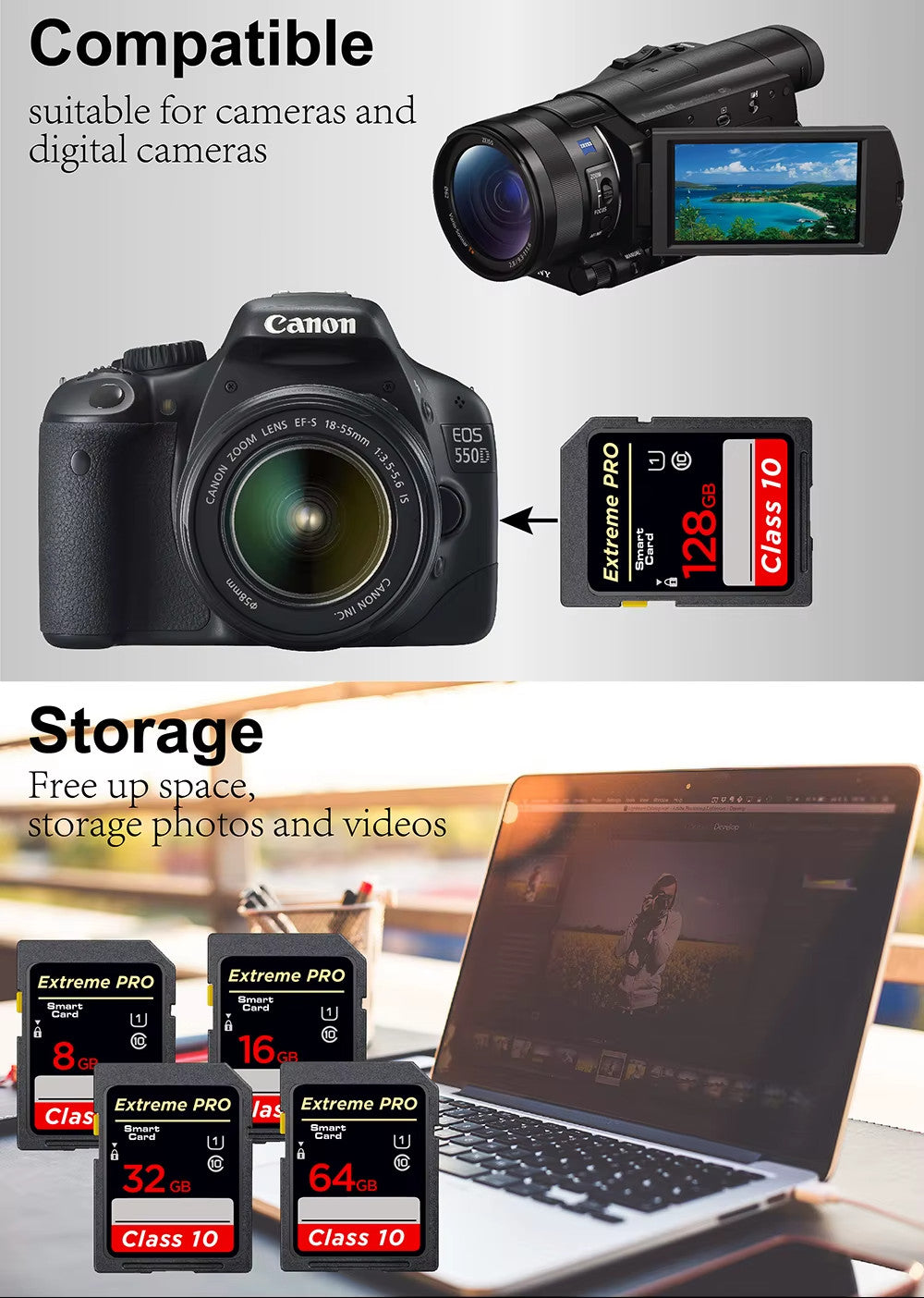 High Speed SD Memory Card Class 10 Flash Card 16GB 32GB 64GB 128GB