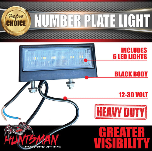 LED Number Plate Light Licence Lamp Trailer Caravan Truck 10-30V CTA Approved