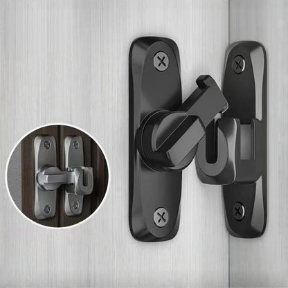 Barn Door Lock – 90/180° Adjustable Sliding Door Latch, Black Gate Lock f