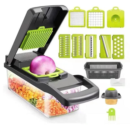 16 in 1 Multifunctional Vegetable Chopper Mandoline Slicer Cutter with Container