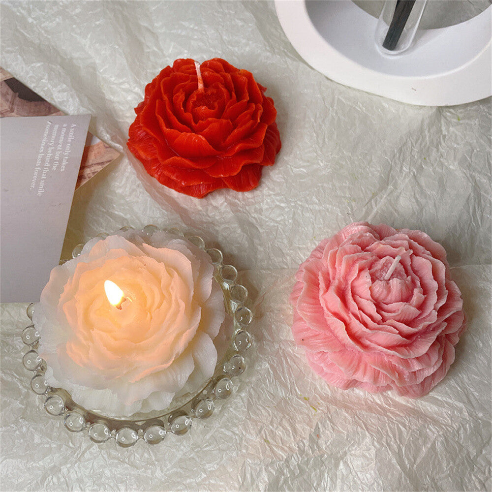3D Peony Aroma Candle Silicone Mold DIY Peony Flower Mousse Cake Chocolate Mould