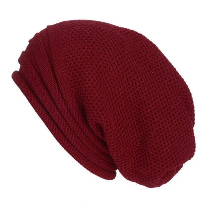 Men Women Baggy Cap Slouch Oversize Hat Ski Beanie Winter Knitted Warm Outdoor