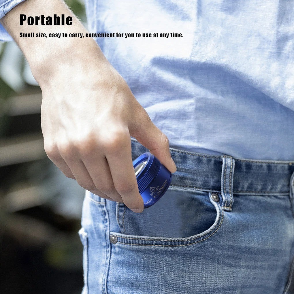 40X30 Magnifying Loupe Jewelry Eye Glass Magnifier Jewelers Loop Pocket