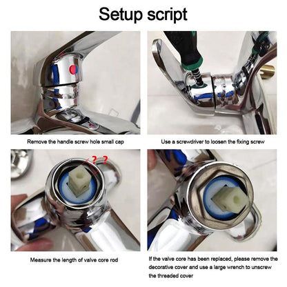Faucet Handle Chrome Plated Mixer Tap Replacement Cover Kitchen Bathroom