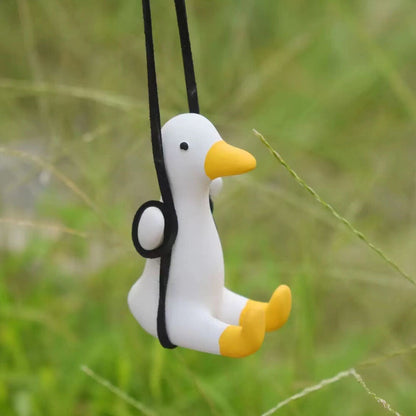 Cute Swing Duck Car Pendant Car Mirror Swinging Duck Car Hanging Ornament AU