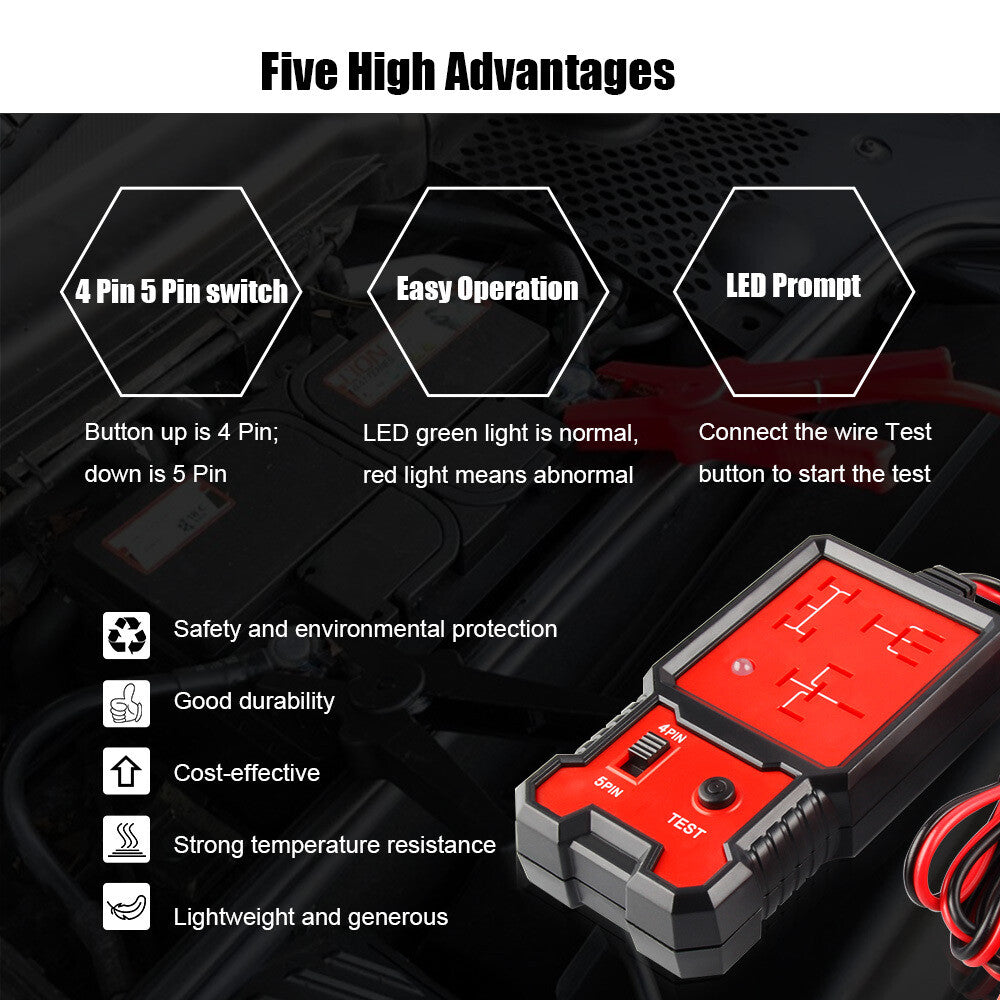 12V Electronic Automotive Relay Circuit Tester for Car Auto Battery Checker Tool