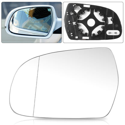 Left Passenger Side Mirror Glass Heated w/ Base for Audi A3 A4 S4 A5 S5 Quattro