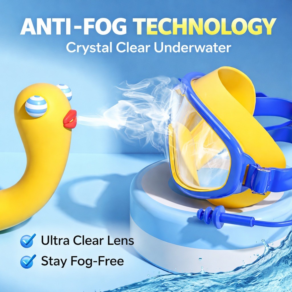 Kids Swim Goggles Waterproof Anti-Fog Large Frame Clear Vision Swimming Glasses