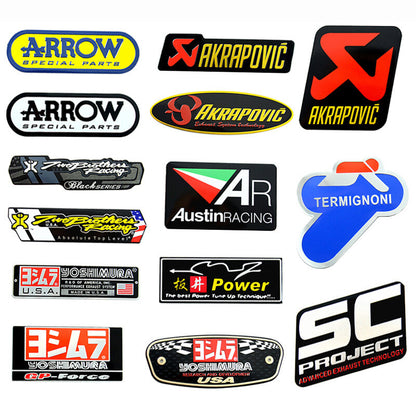 Motorcycle Assort AKRAPOVIC Aluminium Sticker Heat-resistant Exhaust Pipes Decal