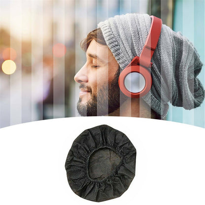 200PCS Disposable Headphone Covers Non-Woven Headset Stretch Sanitary Caps Black