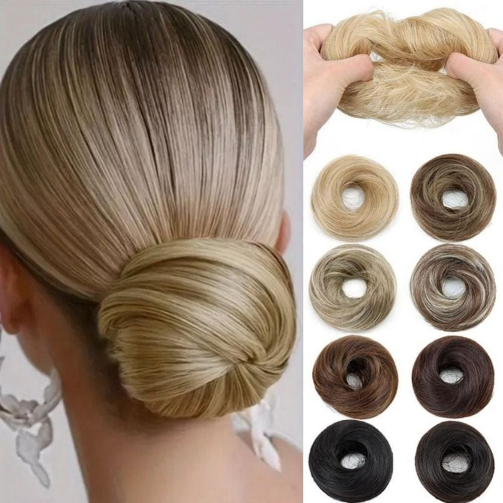 Elegant Messy Bun Hair Piece Scrunchie Updo Cover Hair Extension Thick Hairpiece