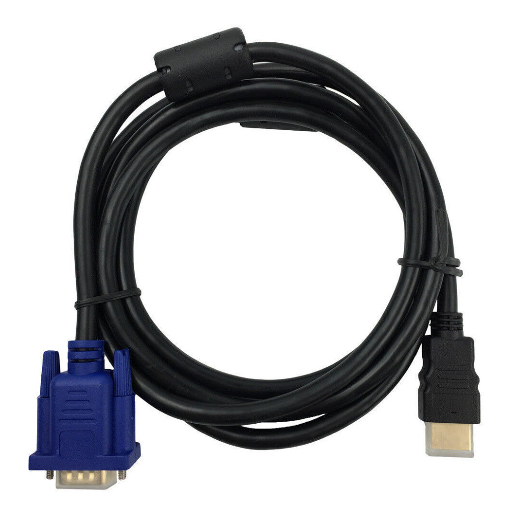 1.8m HDMI to VGA Cable Adapter 1080P Gold Plated 15Pin Male Lead for HDTV PC TV