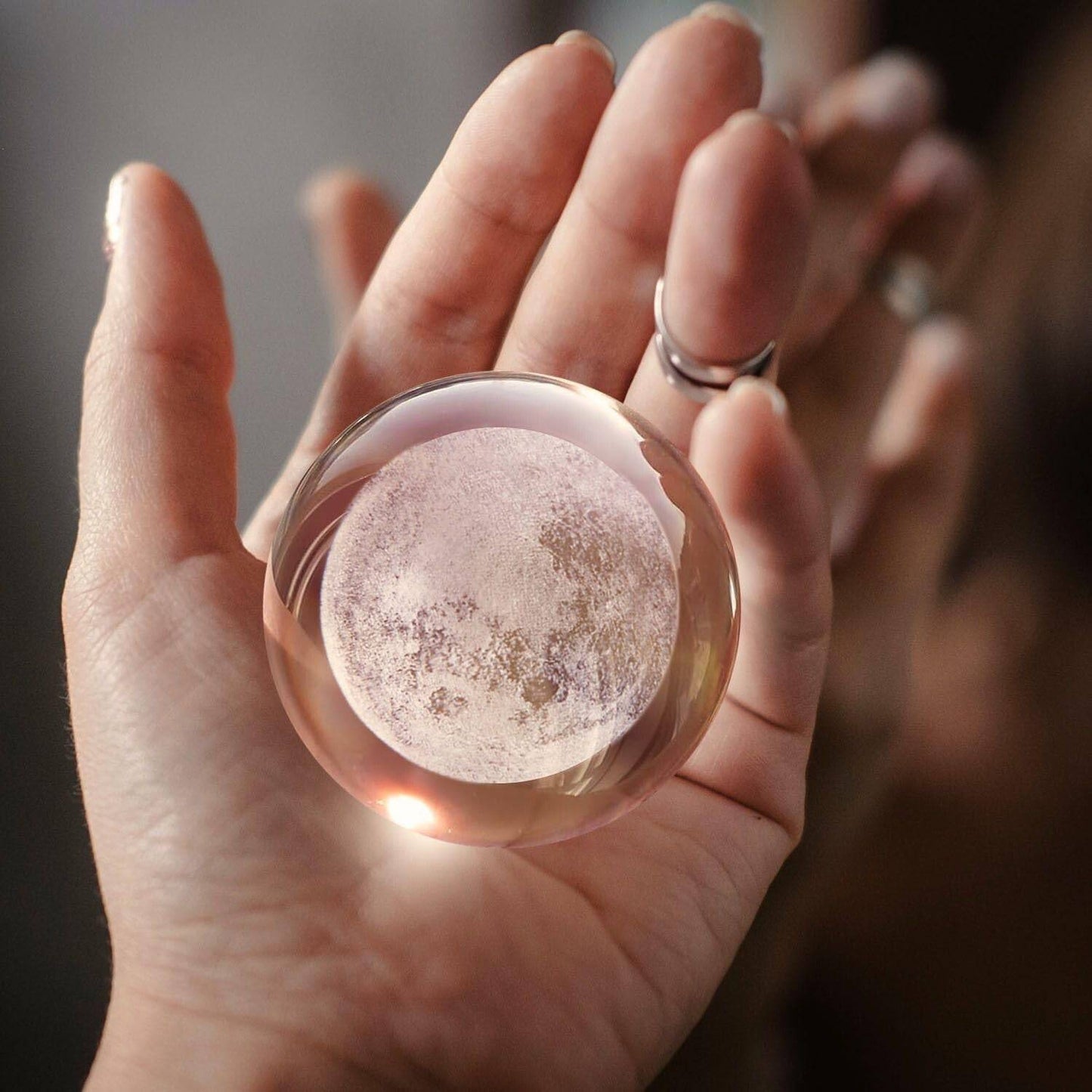 USB 3D Moon Planet Globe Galaxy Night Light LED Crystal Ball Table Lamp Bedside