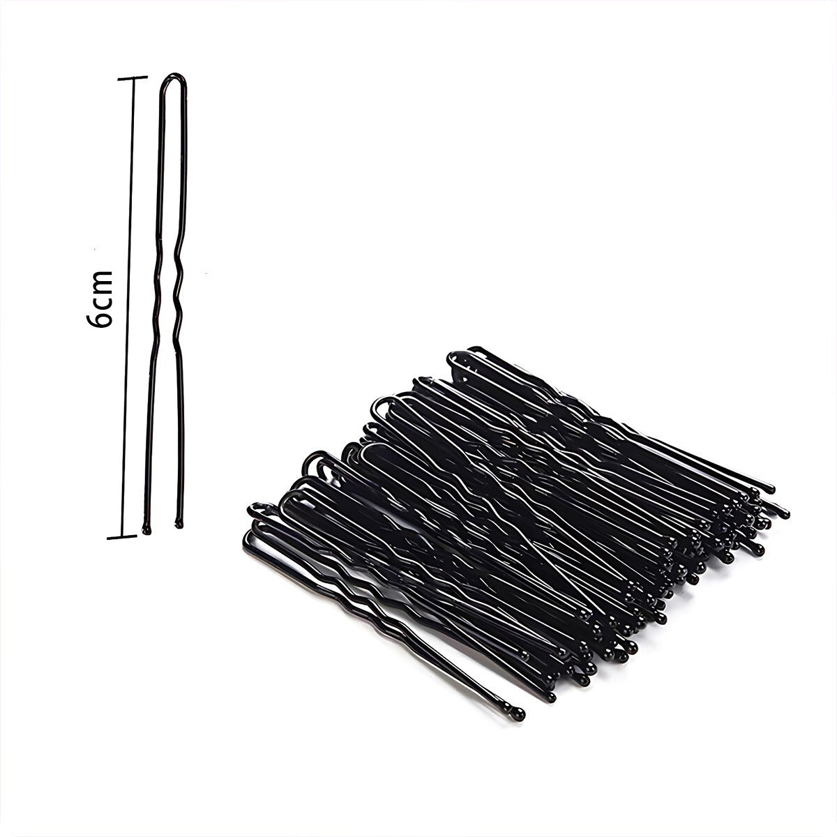 100Pcs 6cm U Shape Hair Pins Bobby Clip Style Bun Tool Womens Girls Accessory