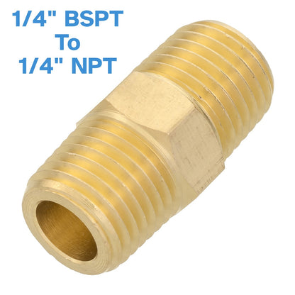Brass 1/4" Male BSP To NPT Adapter Pipe Fitting Threaded Connector Coupler