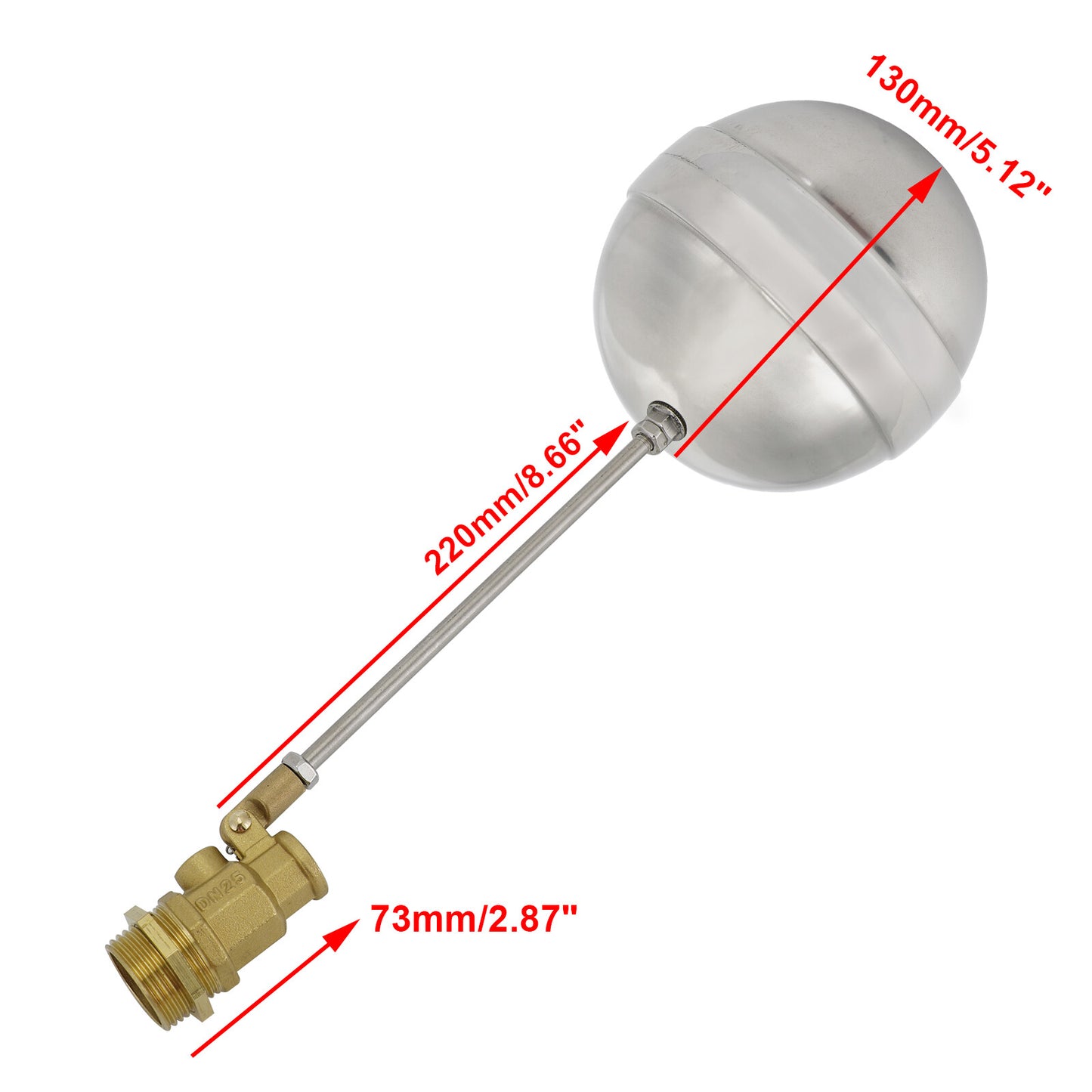 1/2"-1" Thread Float Ball Valve Floating Ballcock Stainless Steel Fittings