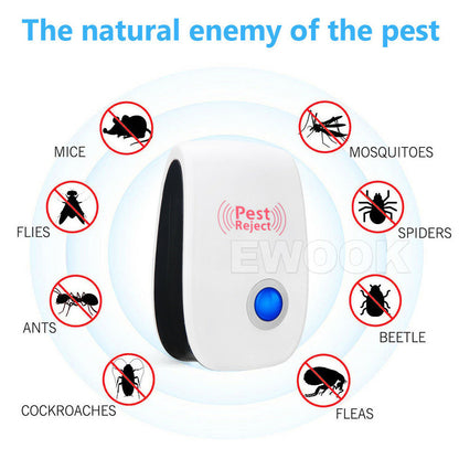 4/8 Pest Repeller Reject Ultrasonic Electronic Mouse Rat Mosquito Insect Control
