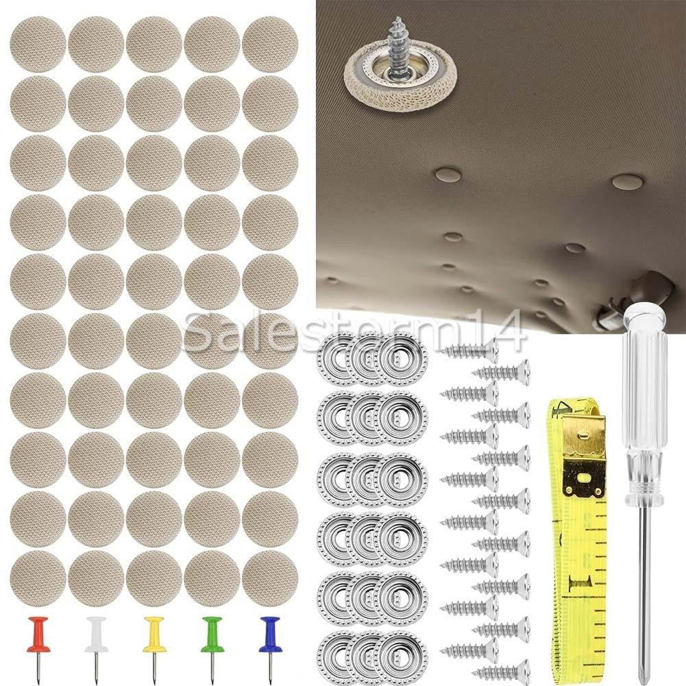 60* Car Roof Lining Liner Repair Kit Fix Sagging Headliner Pins Buckle Rivet OZ