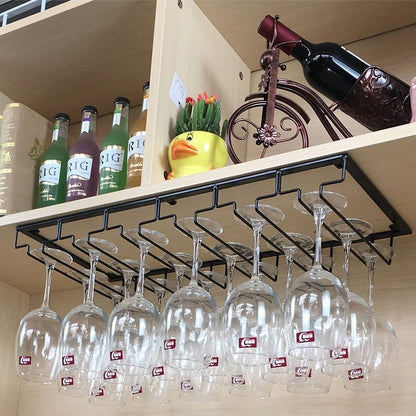 8/7/6/5/4/3 Slots Wine Glass Rack Holder Hanger Hanging Bar Storage Drying Rack