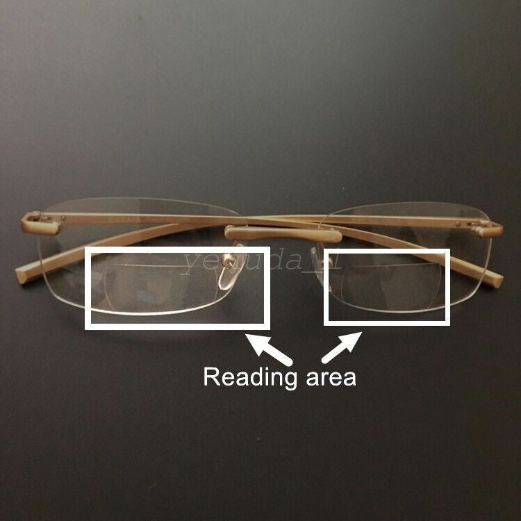AUS NEW Rimless Bifocal Reading Glasses Readers 1.0 1.5 2.0 2.5 3.0 3.5 4.0