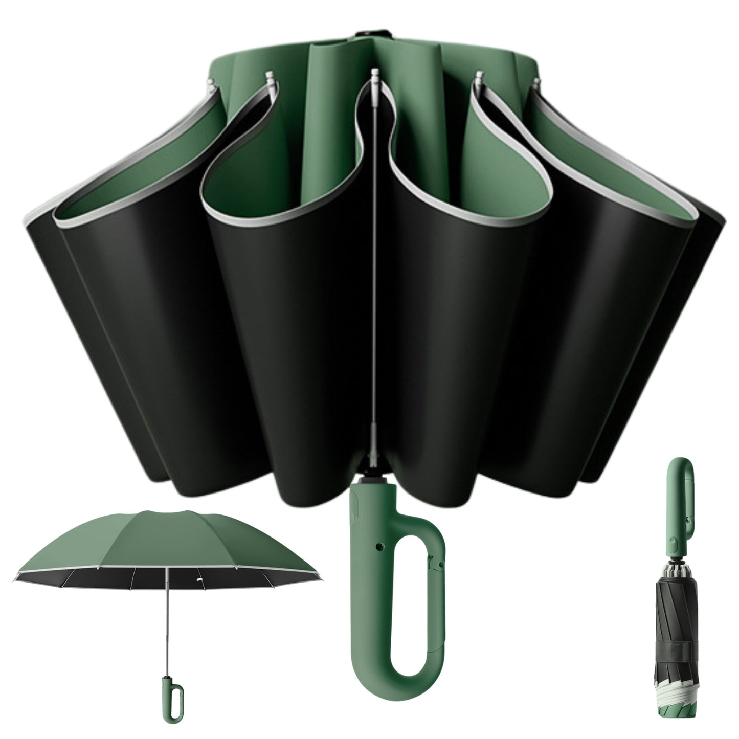 Automatic Extra Large Compact Umbrella with 10-Rib for Sun/Rain, Travel