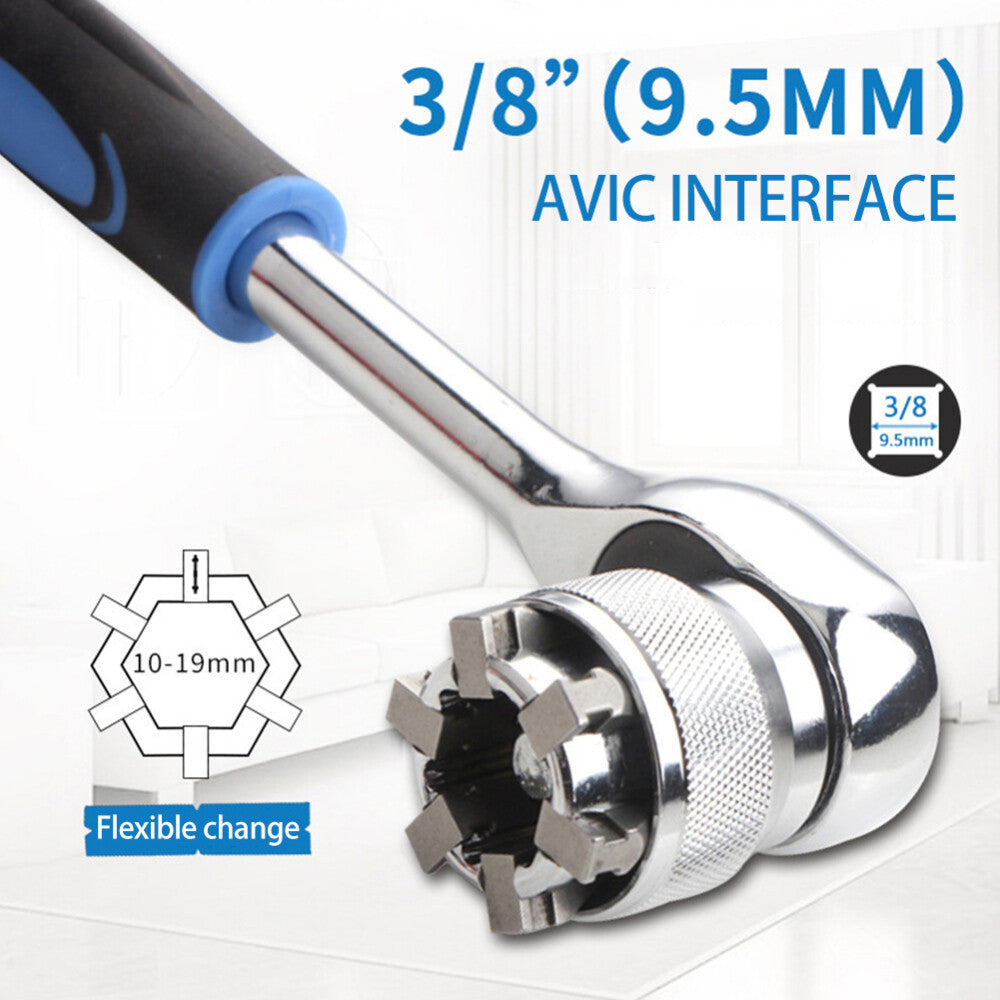 Universal Adjustable Hex Socket Torque Spanner Wrench Sleeve Adapter Tool