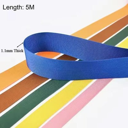 5M Nylon Webbing Strap Black 20-50mm Heavy Duty DIY Sew Outdoor Bag Craft Belt