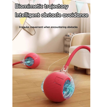 AU Interactive Dog & Cat Toy Rechargeable Rolling Ball with Fake Tail Pet Fun