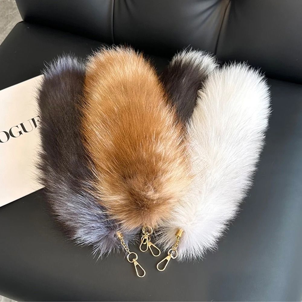 Therian Tail Plush Keychain Long Pendant Cosplay Tail Animal Car Keyring 28 40CM