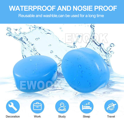 12Pcs Soft Silicone Ear Plugs Comfortable Adjustable Sleep Anti Snore Moldable