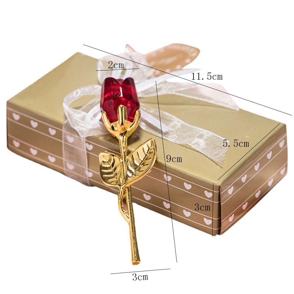 Artificial Flower Rose Gifts Crystal Rose with Gift Box for Her Valentine's Day