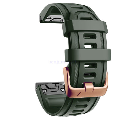Rose Gold Buckle Easyfit Strap Compatible with Garmin Fenix 7S 6S Pro 5S 2S Watch Band 20mm
