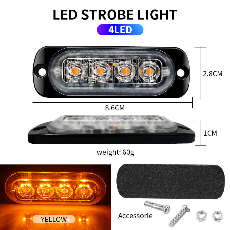 Super Bright LED Car Truck Emergency Beacon Warning Hazard Flashing Strobe Light