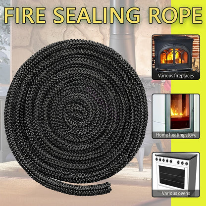 6-25MM Wood Fire Stove Heater Door Rope Seal Gasket Fiberglass Fireplace 200CM