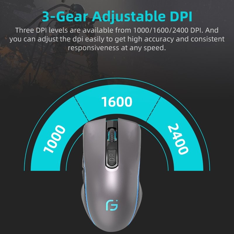 Dual Mode Wireless Bluetooth Mouse Silent Ergonomic for PC Laptops Rechargeable