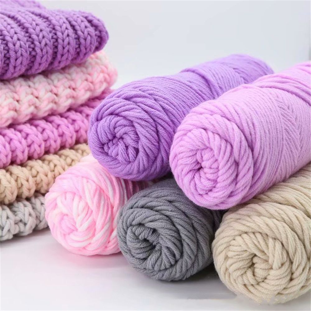 DIY Knitting 100g Soft Milk Cotton Yarn Woolen Yarn 8 Ply Thread Chunky Crochet