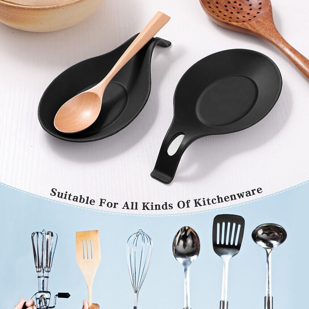 Spoon Rest Silicone Kitchen Holder Heat Resistant Utensil Cooking Rack Colorful