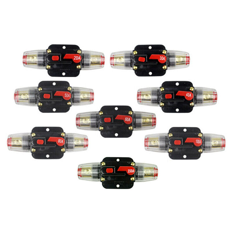 20-150AMP Circuit Breaker Dual Battery IP67 Waterproof Fuse Manual Reset 12V 24V