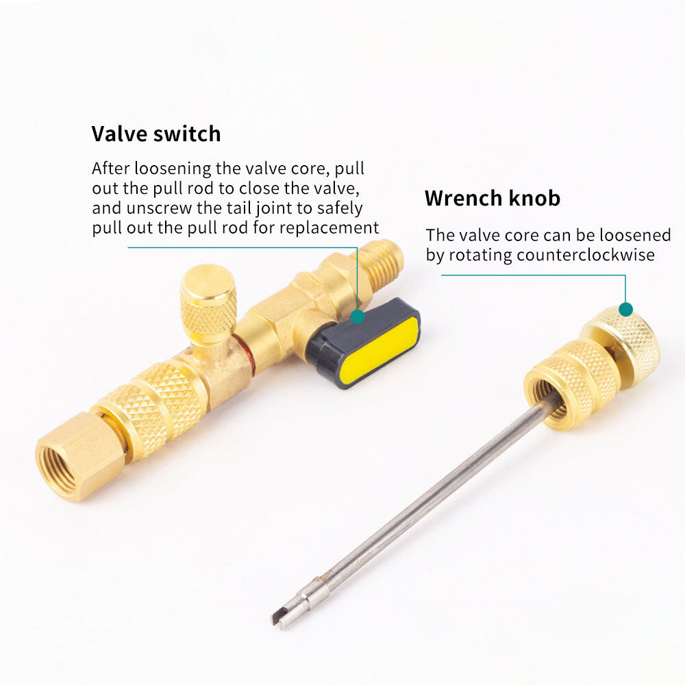 AC Schrader Tool Valve Core Remover Dual Size 1/4" and 5/16" Port Installer #C