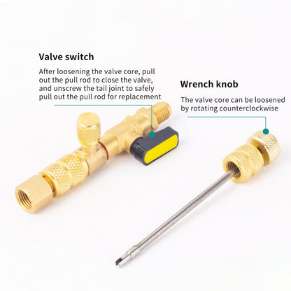 AC Schrader Tool Valve Core Remover Dual Size 1/4" and 5/16" Port Installer #C