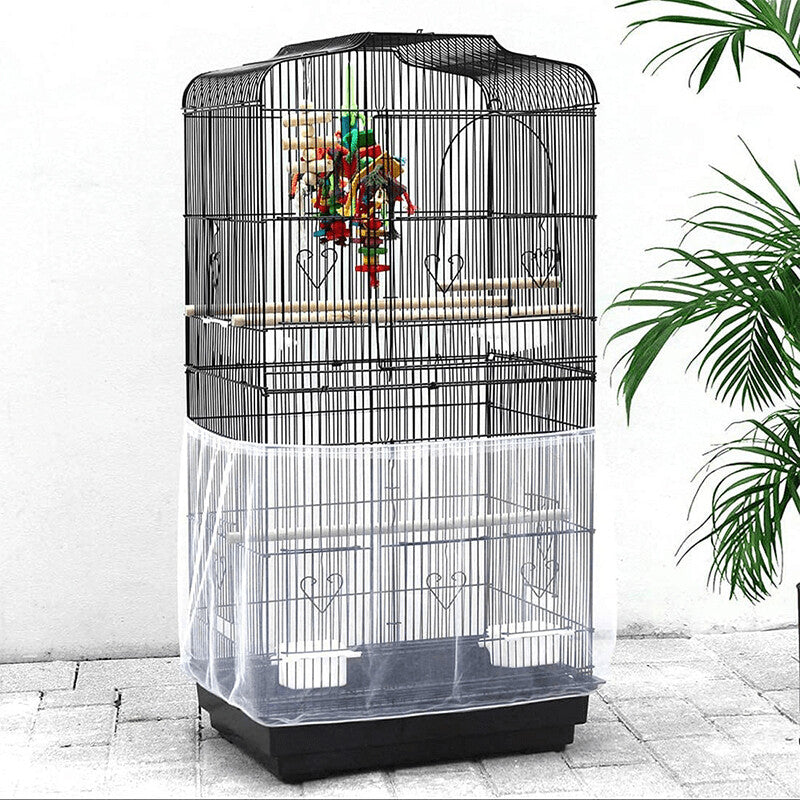 Pet Bird Cage Seed Catcher Guard Skirt Mesh Nylon Cover S/M/L Secure Skirt Mesh