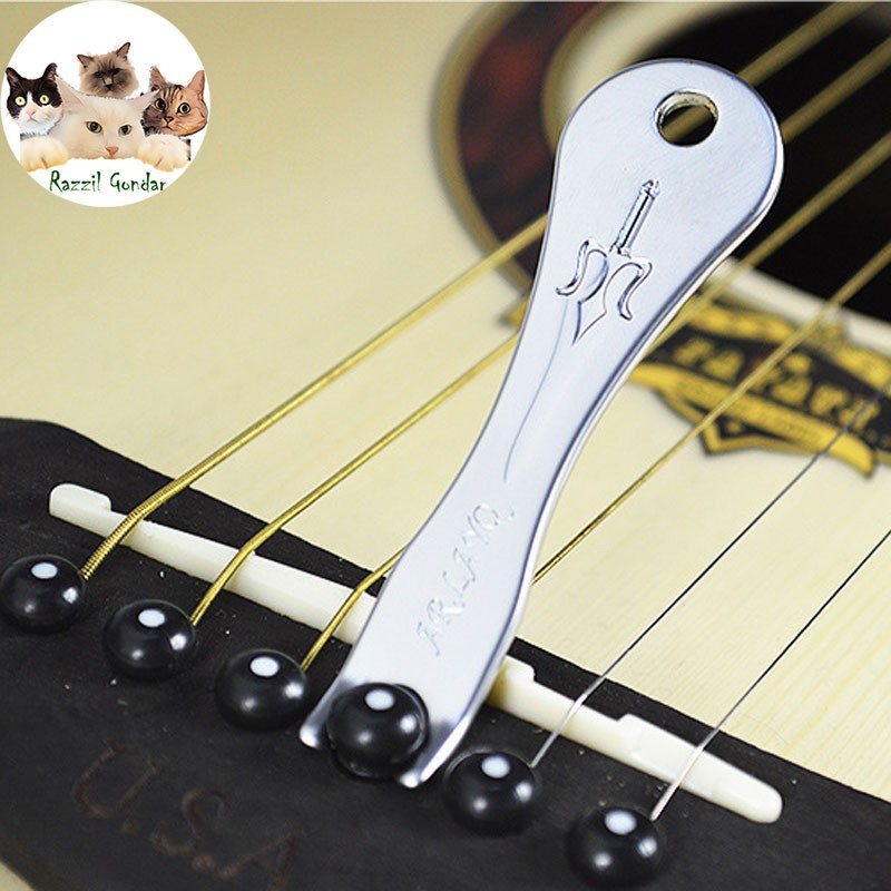 Stainless Steel Acoustic Guitar Bridge Pin Puller String Peg Remover Winder Tool