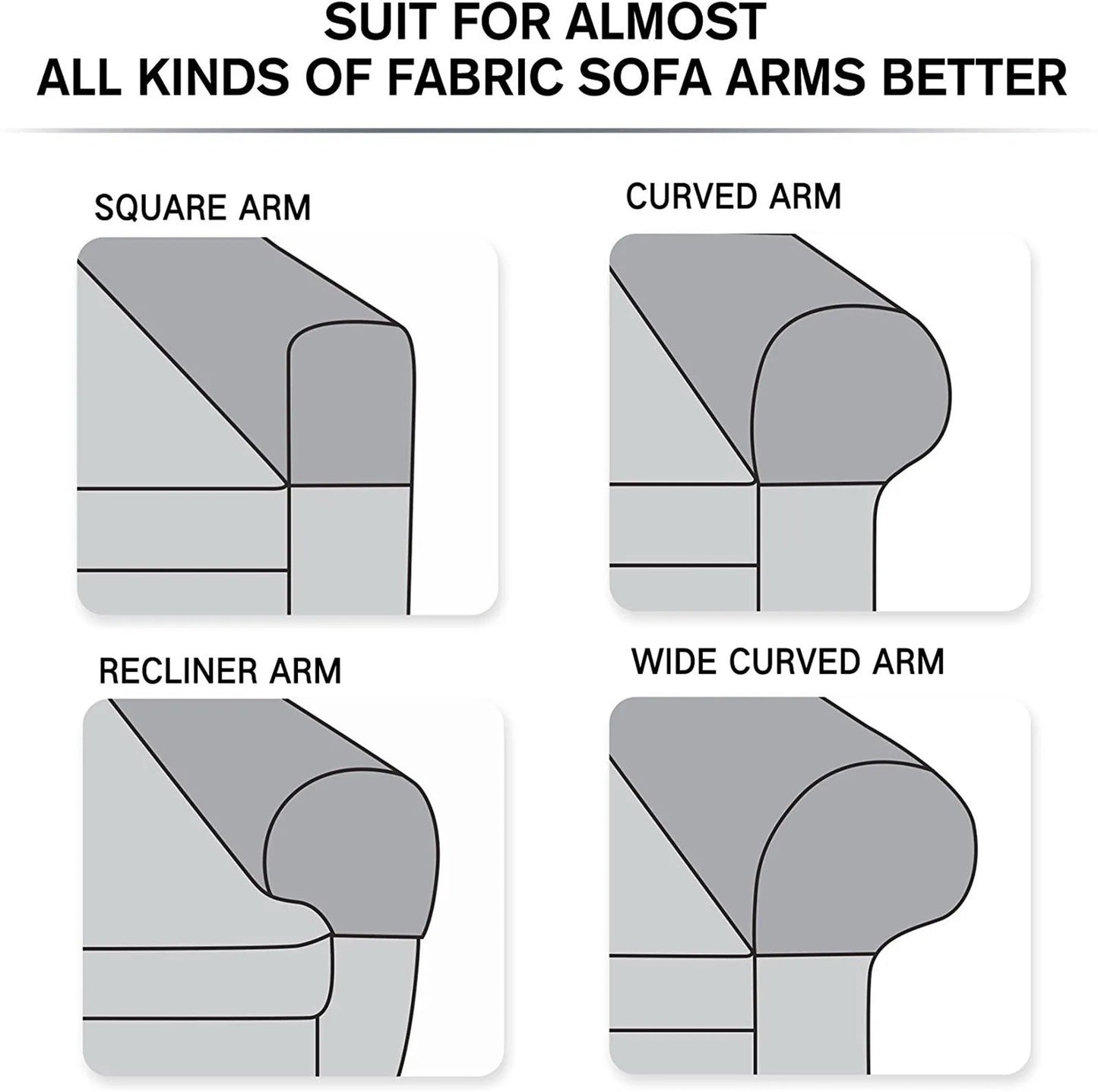 2PCS Removable Armrest Covers Arm Chair Stretchy Chair Sofa Couch Arm Protector