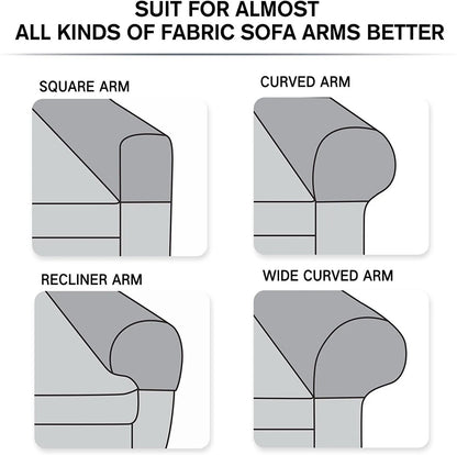 2PCS Removable Armrest Covers Arm Chair Stretchy Chair Sofa Couch Arm Protector